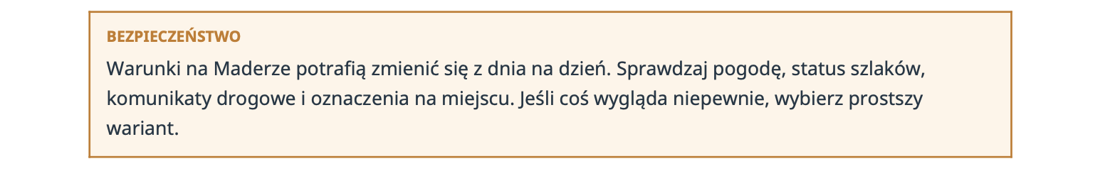 Madera bezpieczeństwo