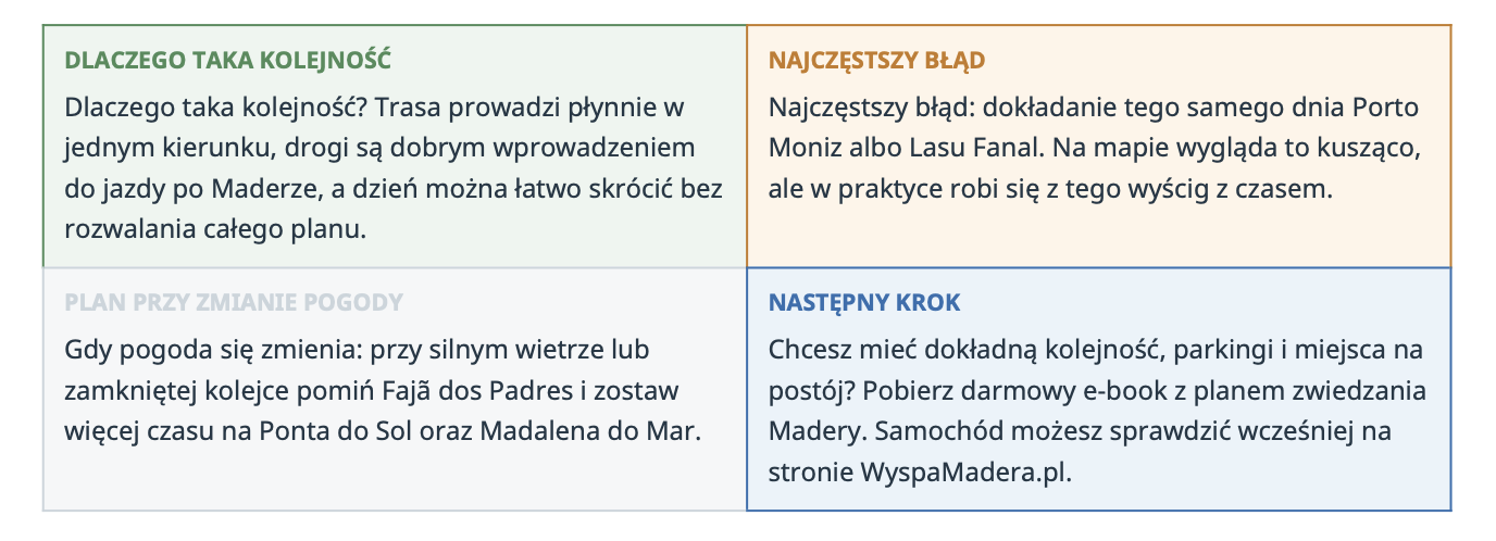 Zwiedzanie Madery